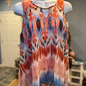 Vibrant Sleeveless Patterned Tank Top